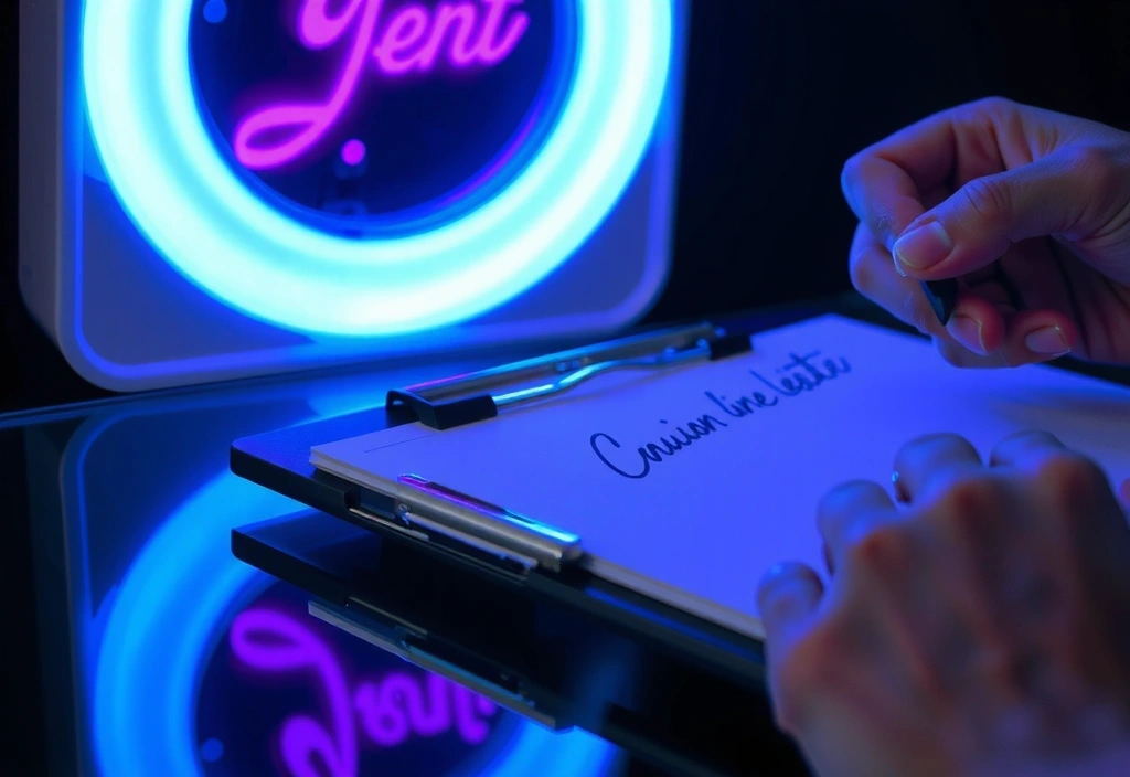 Unterschrift auf Glasscheibe